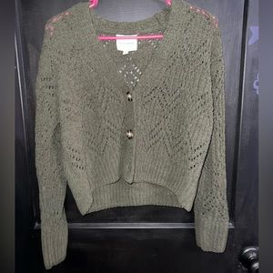 Pink Rose dark green cardigan